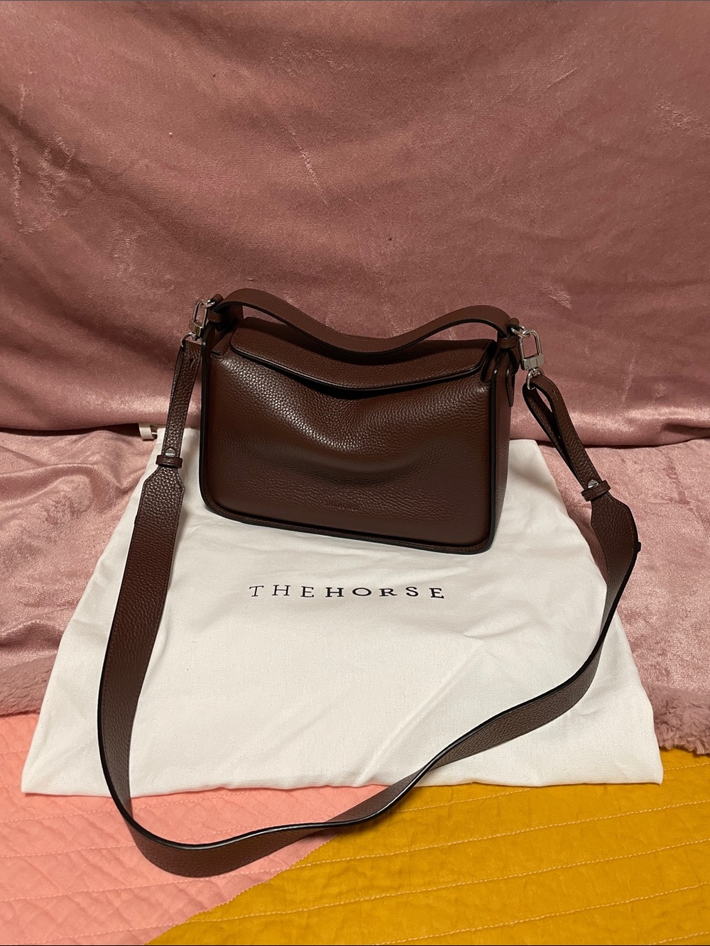 The Horse Dark Brown Pebbled Leather Shoulder Bag